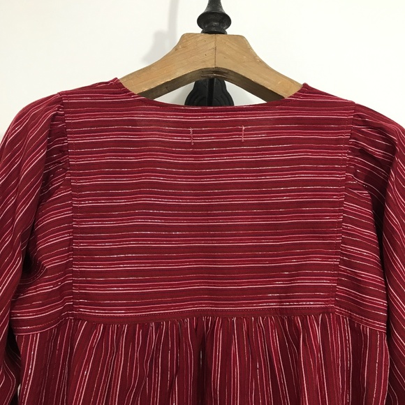 NWT Madewell Swingy Peasant Top in Metallic Stripe Size Medium - Picture 5 of 9